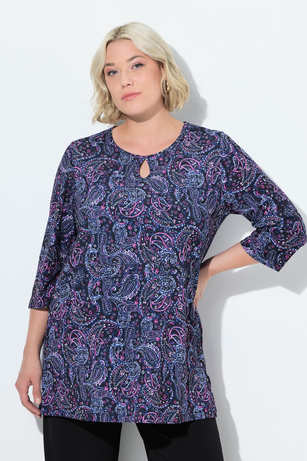 Große Größen T-Shirt, Damen, schwarz, Größe: 62/64, Polyester, Ulla Popken