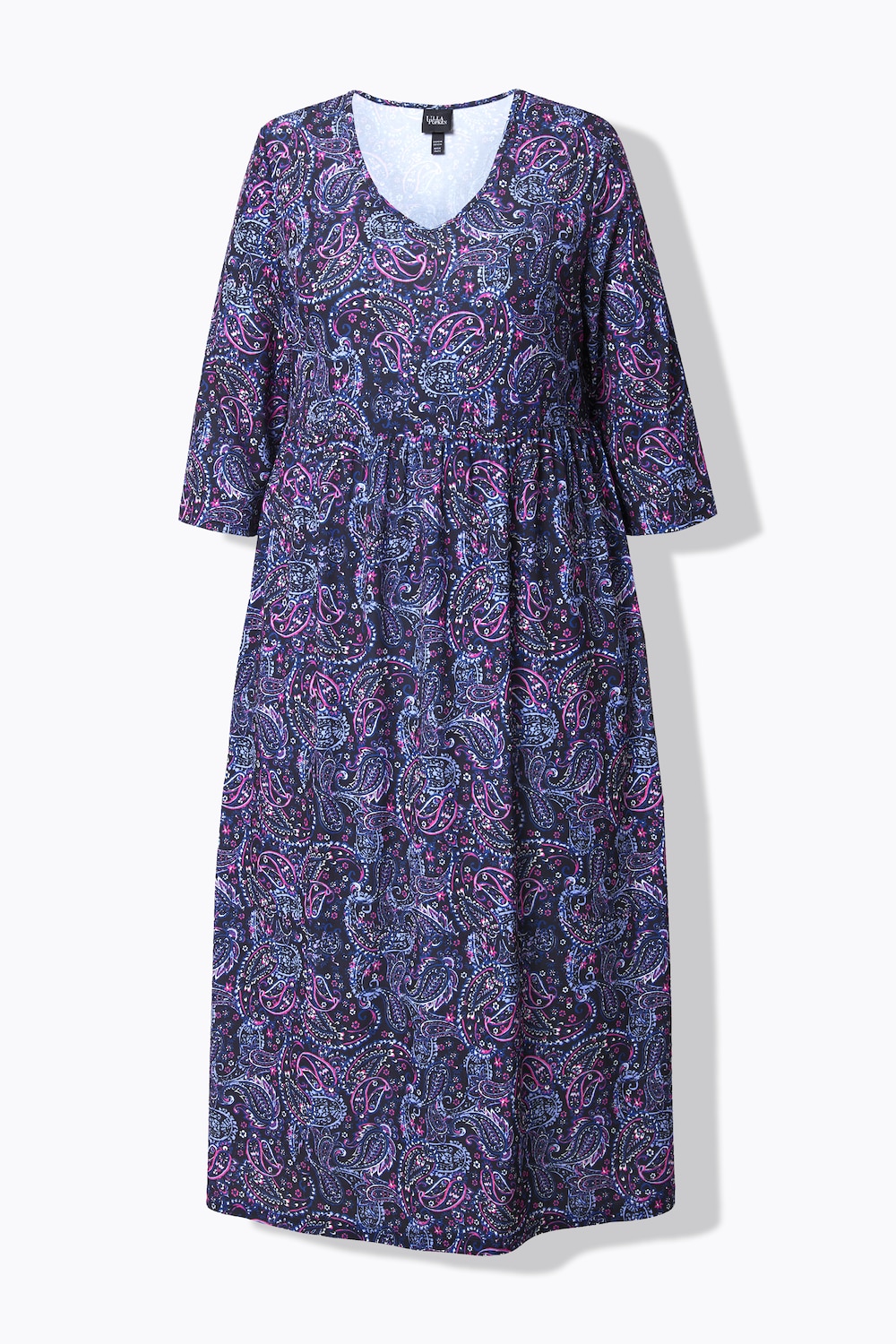 Stora storlekar Jerseyklänning i A-linjemodell, Dam, svart, storlek: 50/52, Polyester, Ulla Popken