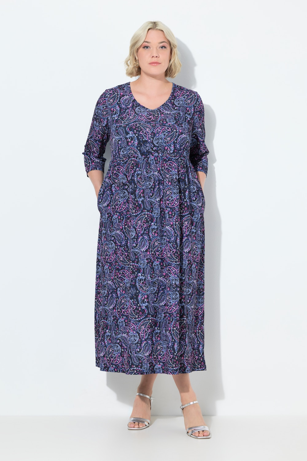 Große Größen Jerseykleid, Damen, schwarz, Größe: 62/64, Polyester, Ulla Popken