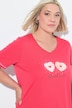 Bigshirt, print, V-hals, korte mouw
