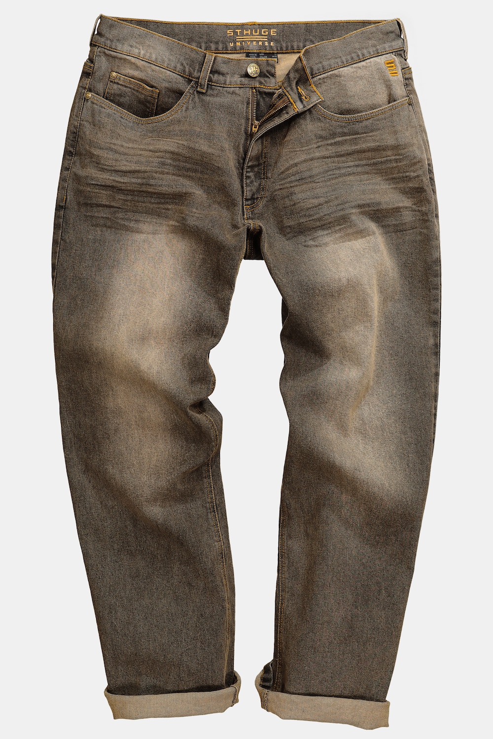 Jean STHUGE 5 poches, denim brun, coupe Baggy Fit - jusqu'au 74