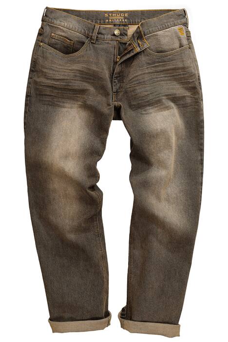 Džíny STHUGE, hnědá džínovina, 5 kapes, Baggy střih, do velikosti 72