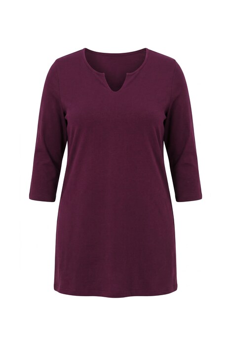 Dlouhé tričko, A střih, tunikový výstřih, 3/4 rukávy