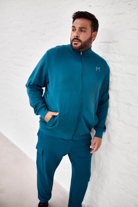 Men+ sweatvest, basic, opstaande kraag, tot 8XL