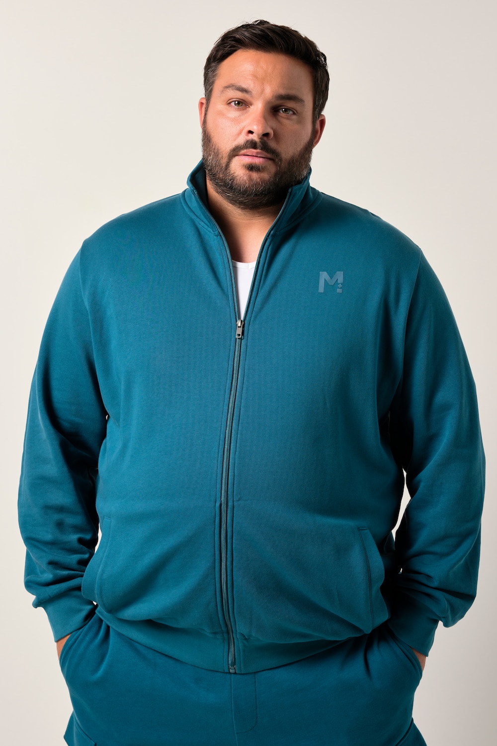 Men+ Sweatjacke, Basic, Stehkragen, bis 8 XL