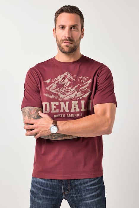 JP1880-T-paita, lyhyet hihat, printti rinnassa, suurin koko 8XL