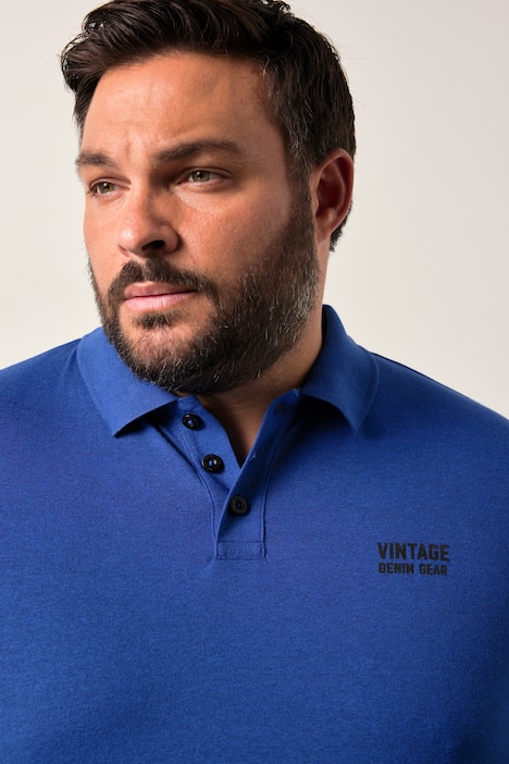 Men+ polo de manga larga Bauchfit, estampado en el pecho, hasta la 8 XL