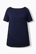 T-shirt, gedrapeerd, classic, boothals, korte mouw