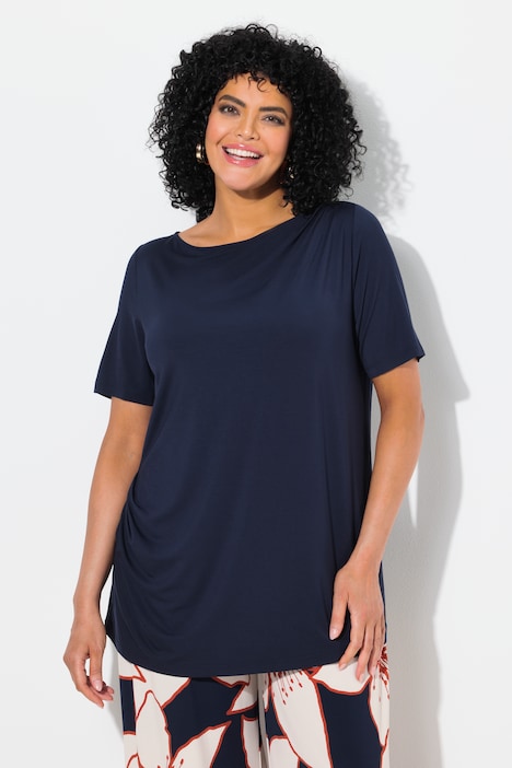 T-Shirt, drapiert, Classic, U-Boot-Ausschnitt, Halbarm