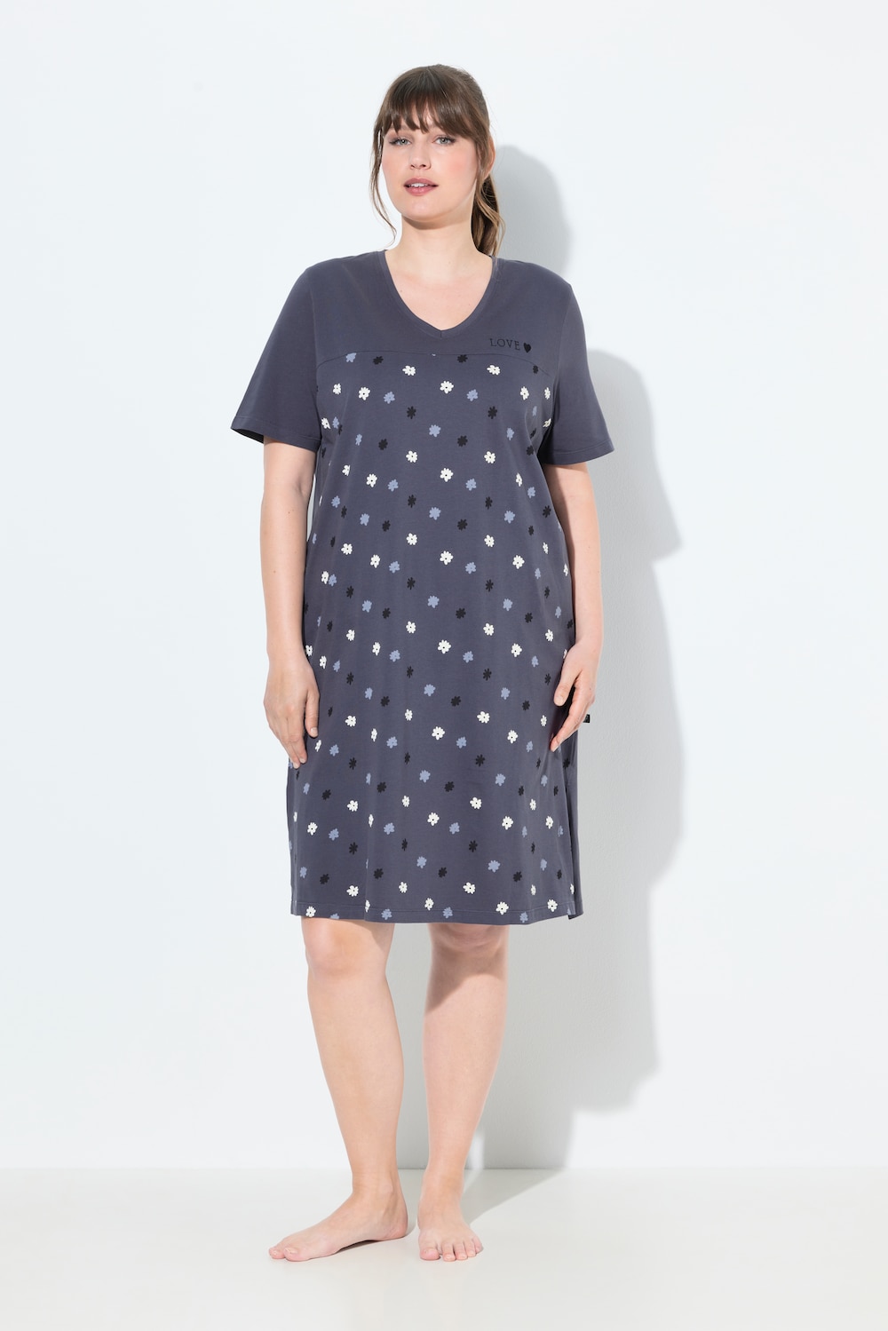 Große Größen Bigshirt, Damen, grau, Größe: 46/48, Baumwolle, Ulla Popken