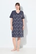 Bigshirts, bloemen, borduursel, V-hals, korte mouw