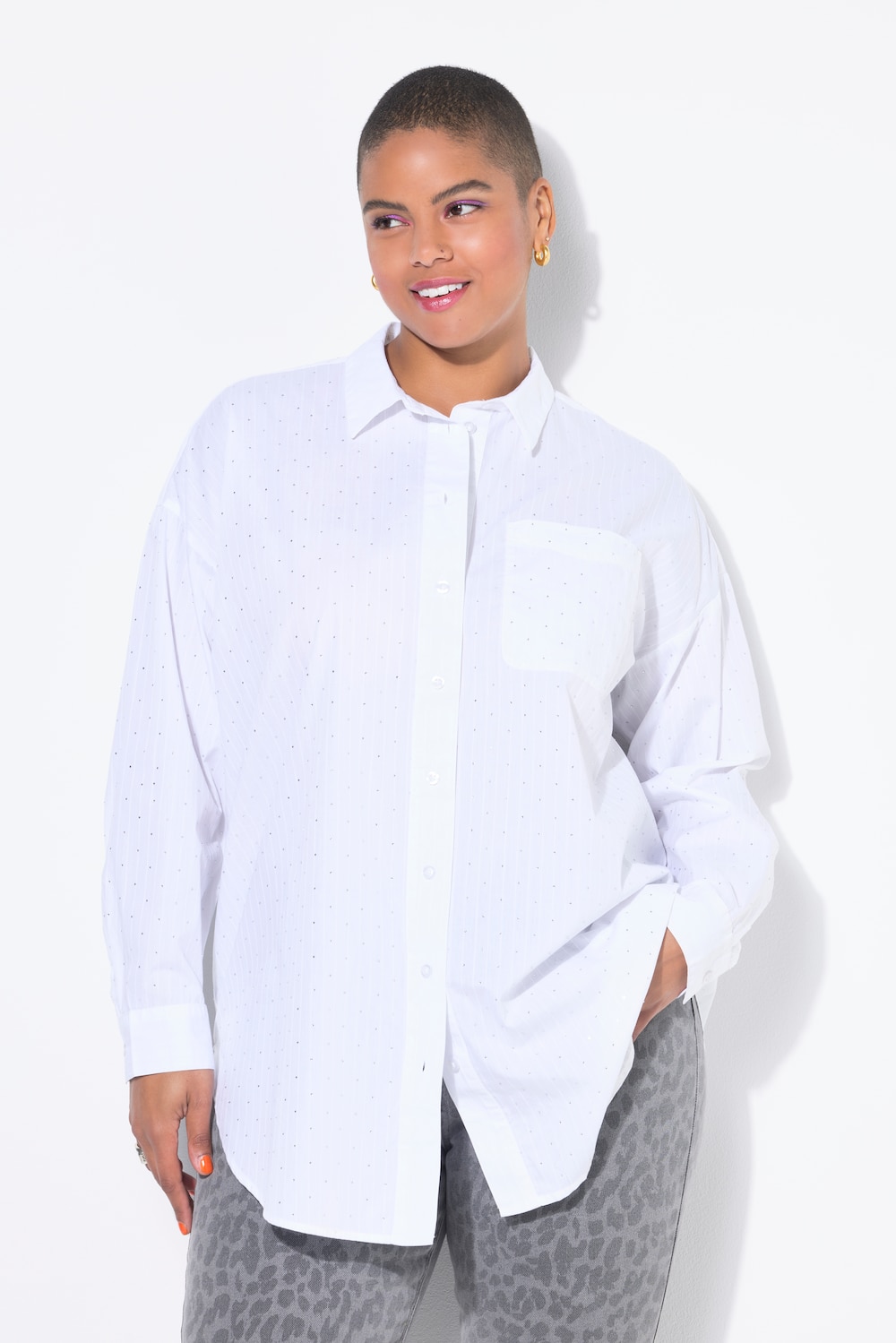 Große Größen Hemd, Damen, weiß, Größe: 50/52, Baumwolle, Studio Untold