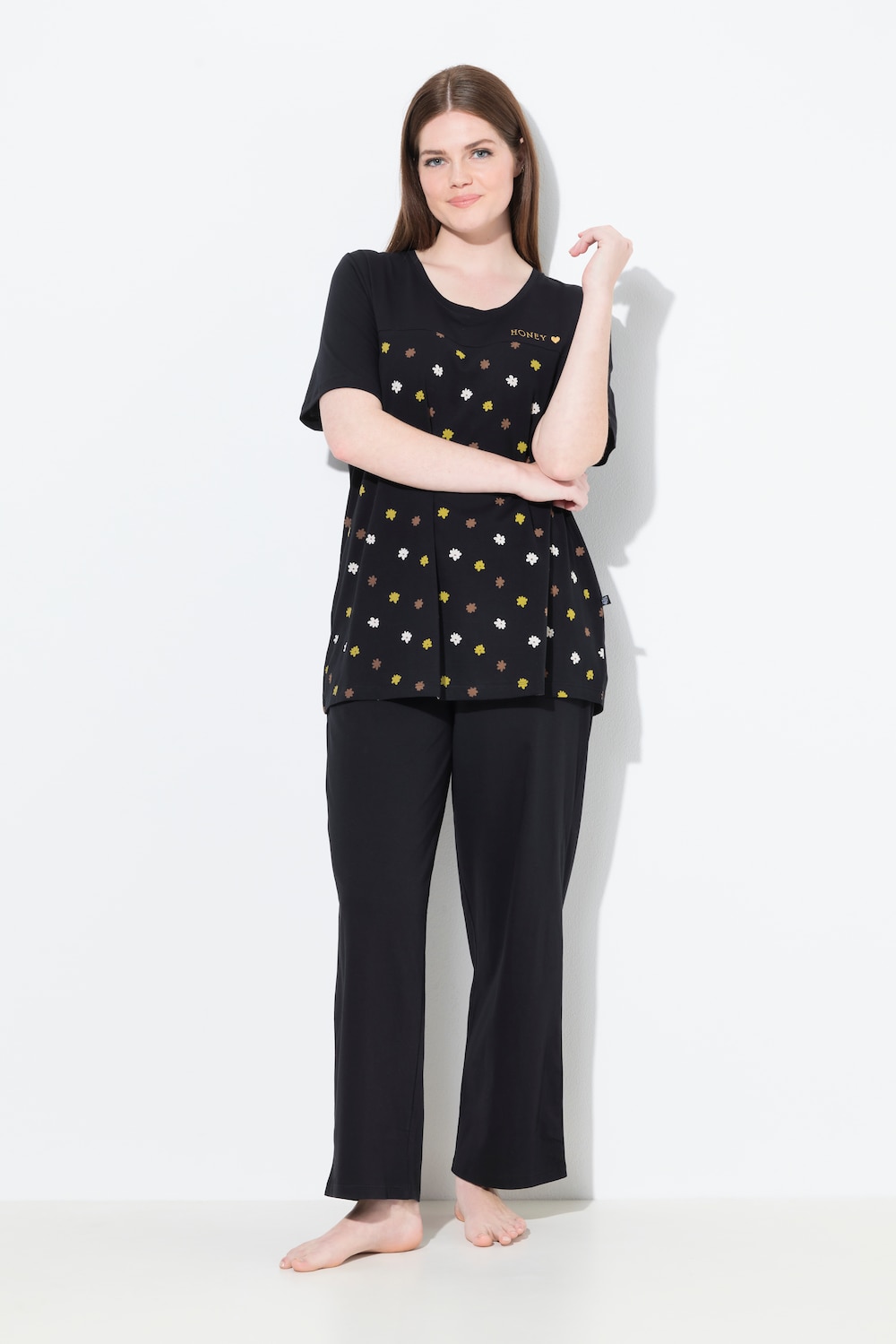 Große Größen Pyjama, Damen, schwarz, Größe: 58/60, Baumwolle, Ulla Popken