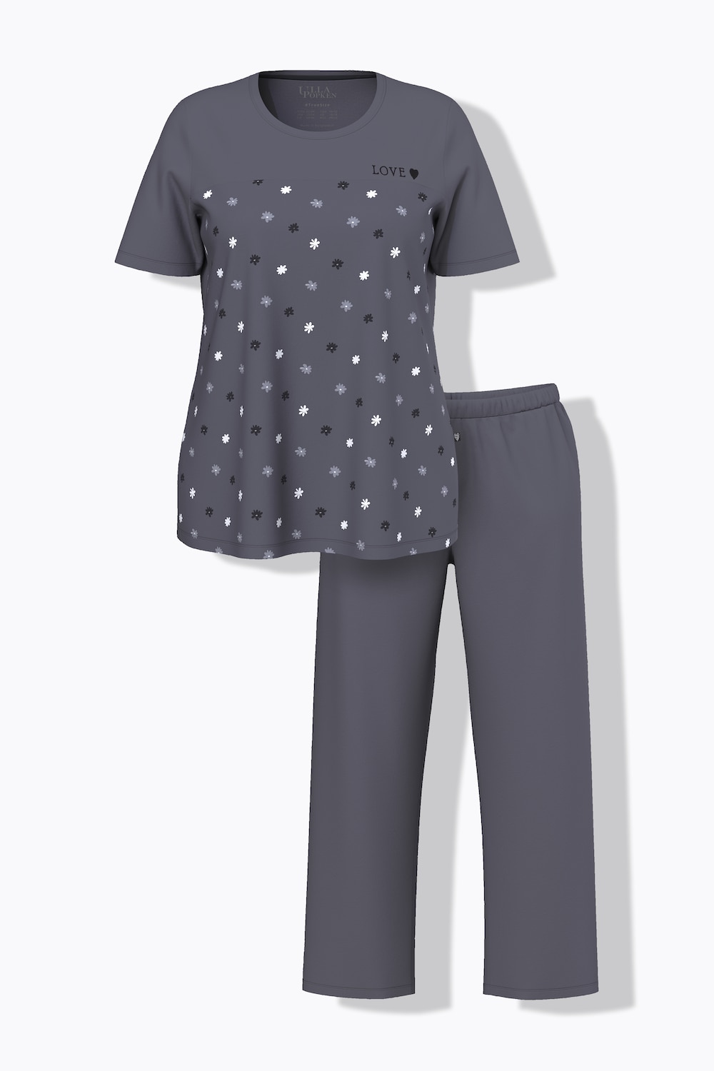 Stora storlekar Pyjamas, Dam, grå, storlek: 50/52, Bomull, Ulla Popken