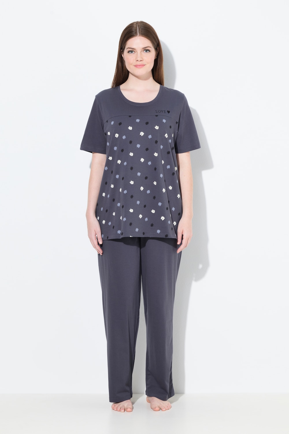 Große Größen Pyjama, Damen, grau, Größe: 58/60, Baumwolle, Ulla Popken