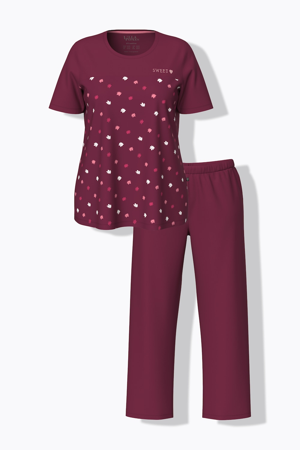 Stora storlekar Pyjamas, Dam, röd, storlek: 42/44, Bomull, Ulla Popken