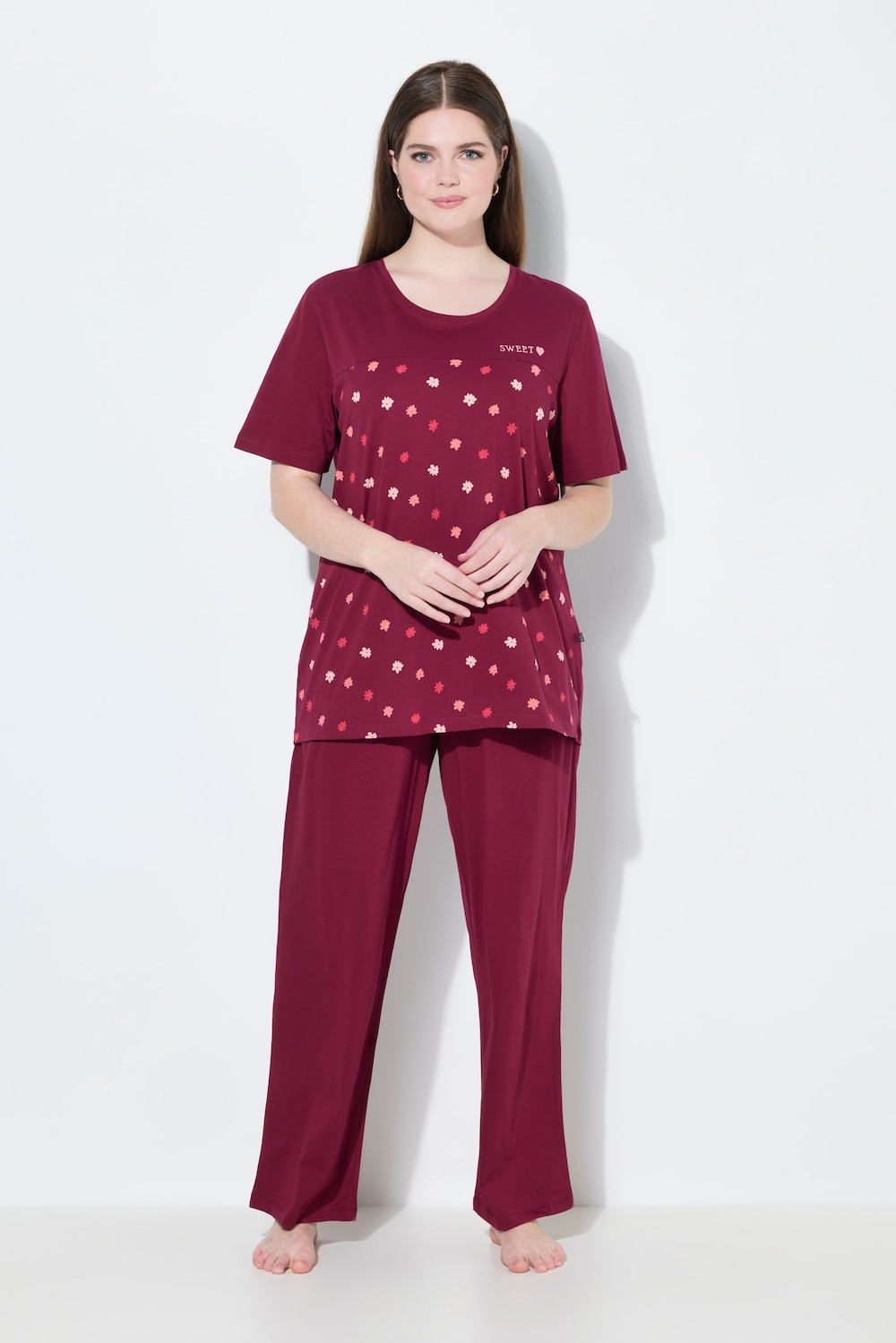 Große Größen Pyjama, Damen, rot, Größe: 58/60, Baumwolle, Ulla Popken