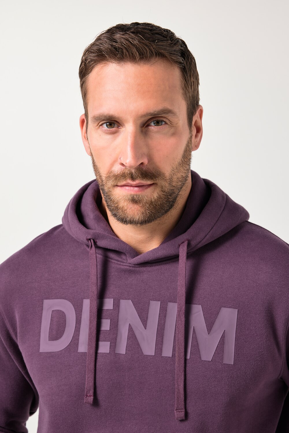 Stora storlekar Hoodie, Her, lila, storlek: 3XL, Bomull, JP1880