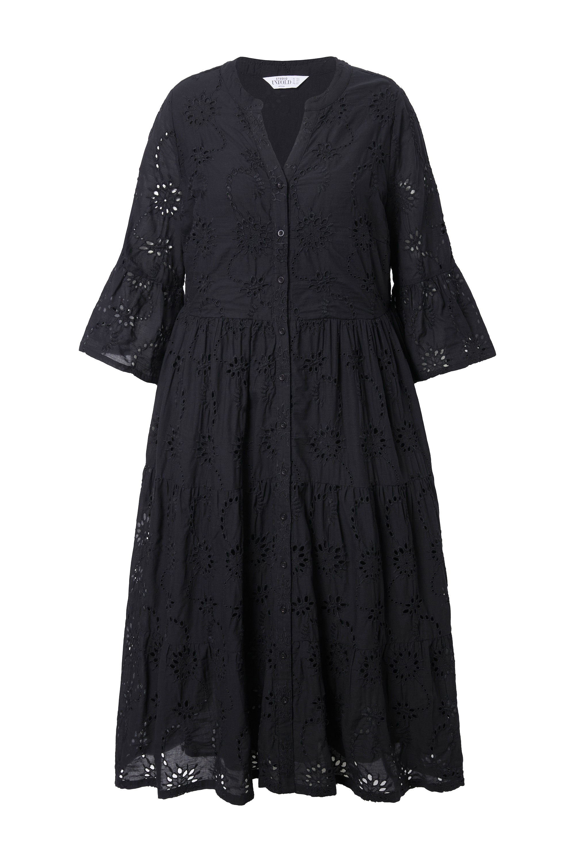 Studio Untold Damen große Größen Maxikleid Lochstickerei Volants
