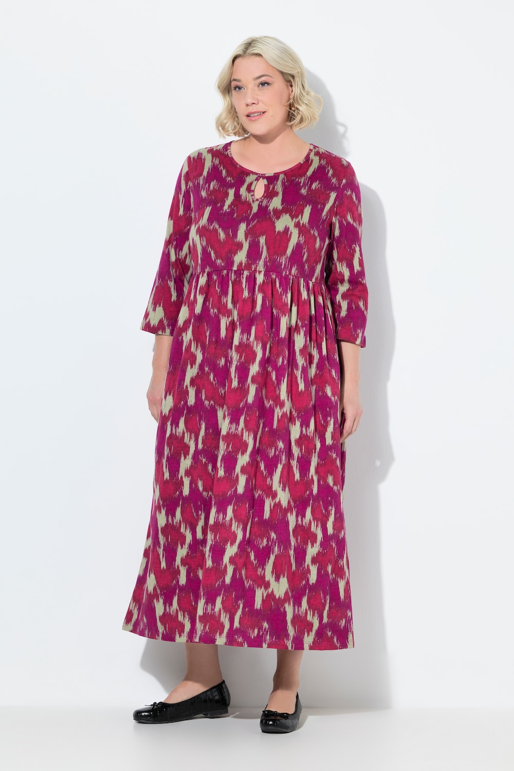 Große Größen Jersey-Maxikleid, Damen, schwarz, Größe: 62/64, Baumwolle, Ulla Popken