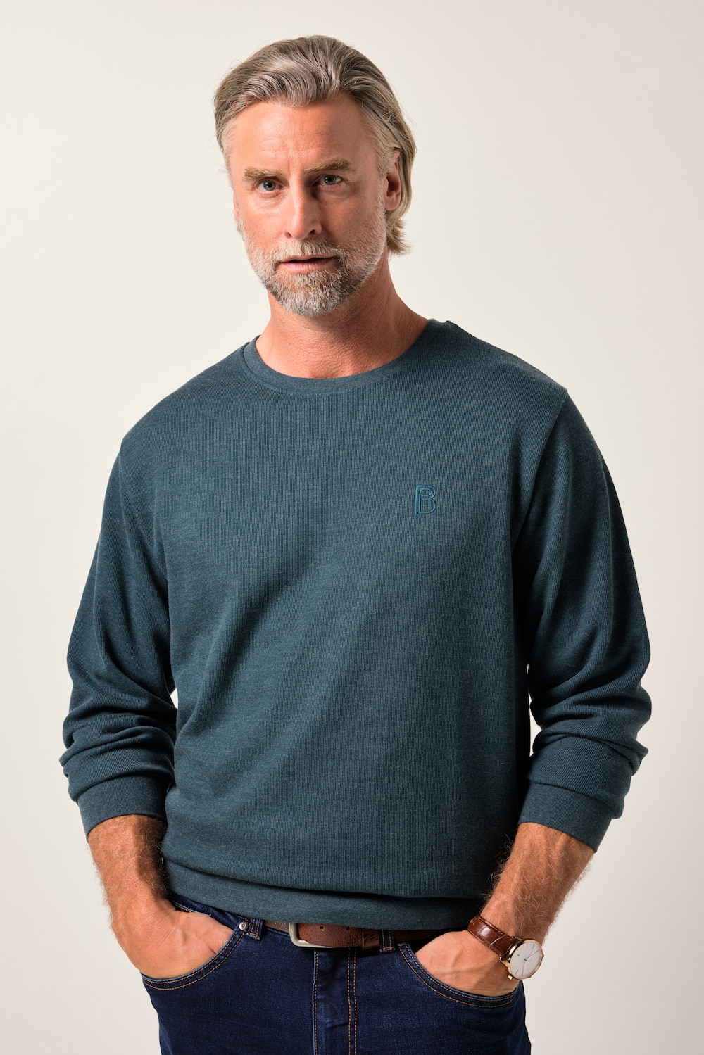 Boston Park Sweatshirt, Rundhals, Flatback, bis 84/86