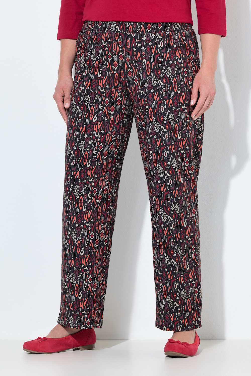 Thumbnail - Große Größen Jerseyhose, Damen, rot, Größe: 62/64, Baumwolle, Ulla Popken