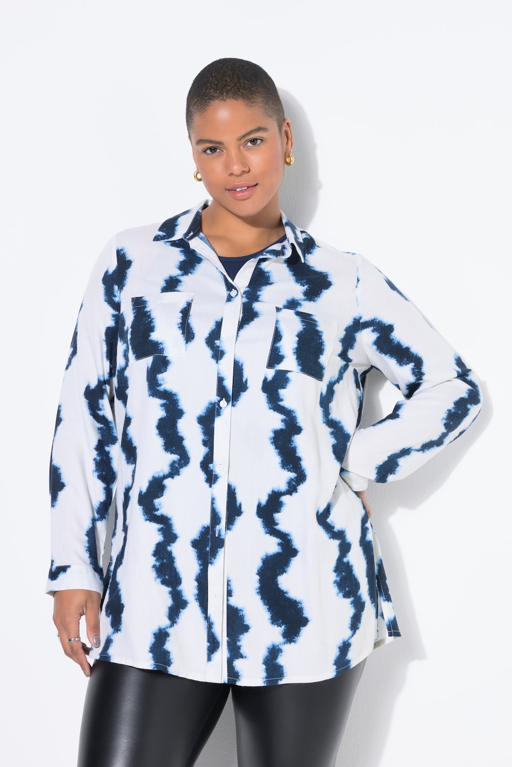 Hemdbluse, Boxy Shape, Batik-Print