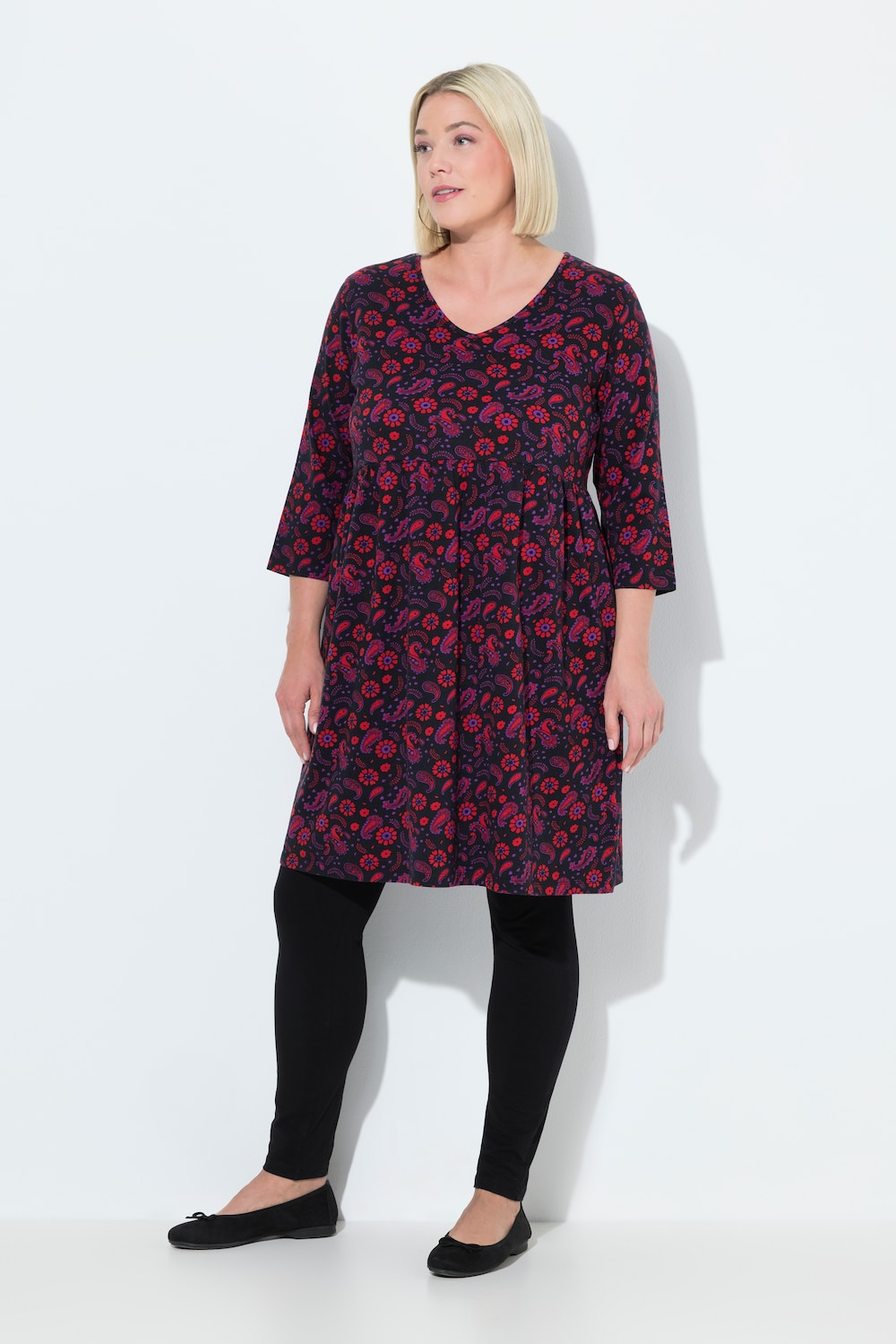 Große Größen Jerseykleid, Damen, schwarz, Größe: 50/52, Baumwolle, Ulla Popken