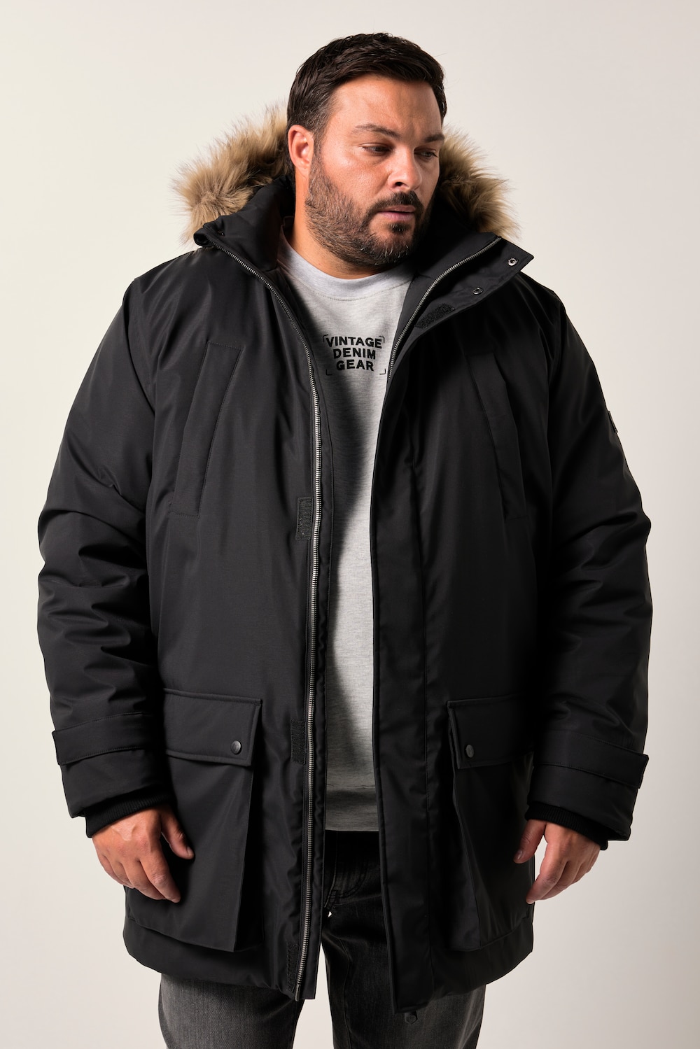 Men+ Funktions-Parka, Kapuze mit Webpelz, bis 8 XL