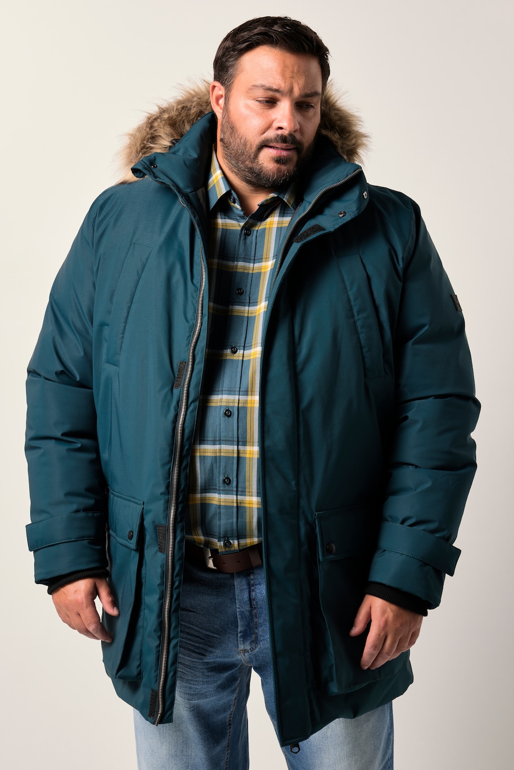 Men+ Funktions-Parka, Kapuze mit Webpelz, bis 8 XL