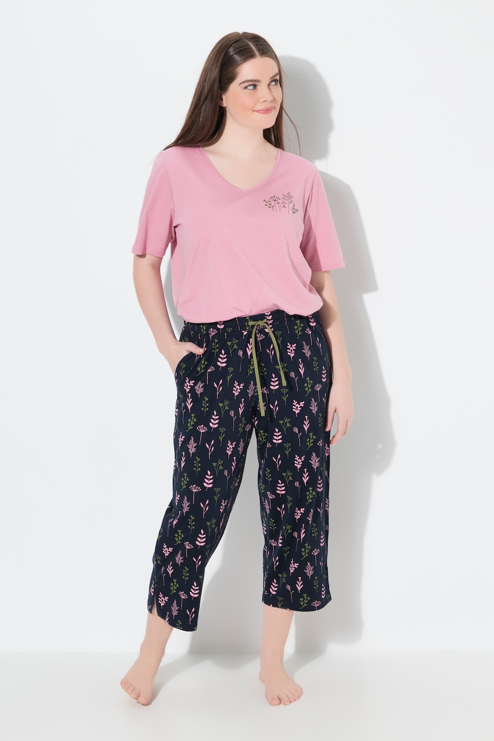 3/4-pyjamabroek, kuitlang, biologisch katoen