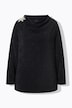 Shirt, bloemetjes, opstaande kraag, watervalhals, lange mouwen