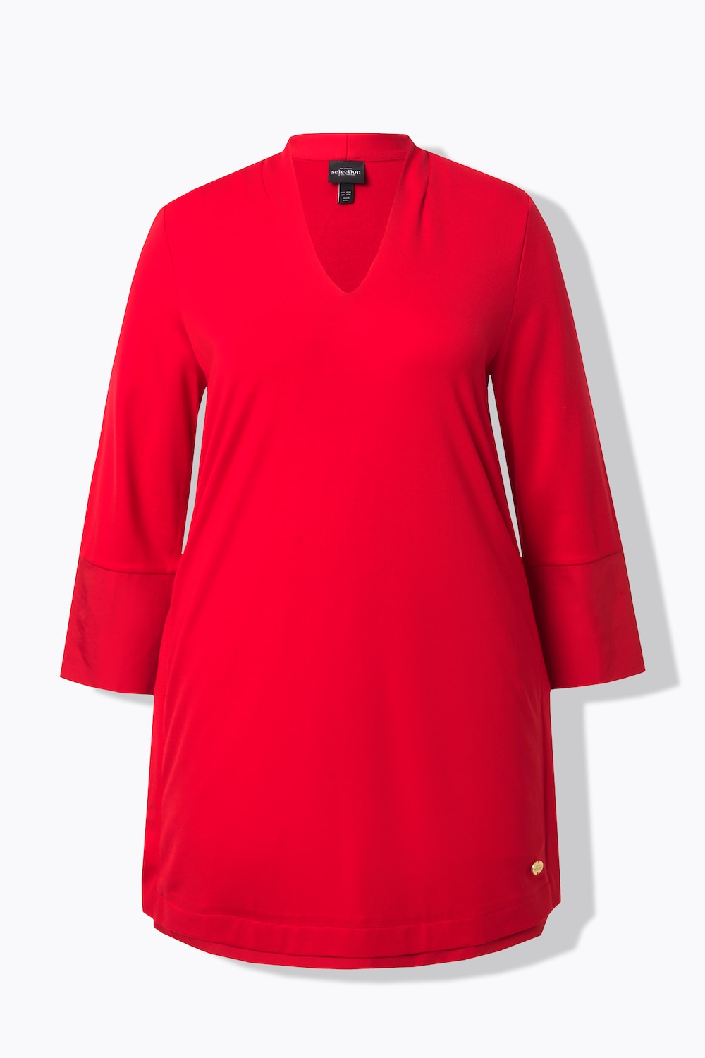 Stora storlekar Lång tröja, Dam, röd, storlek: 46/48, Syntetfibrer/Viskos/Polyester, Ulla Popken