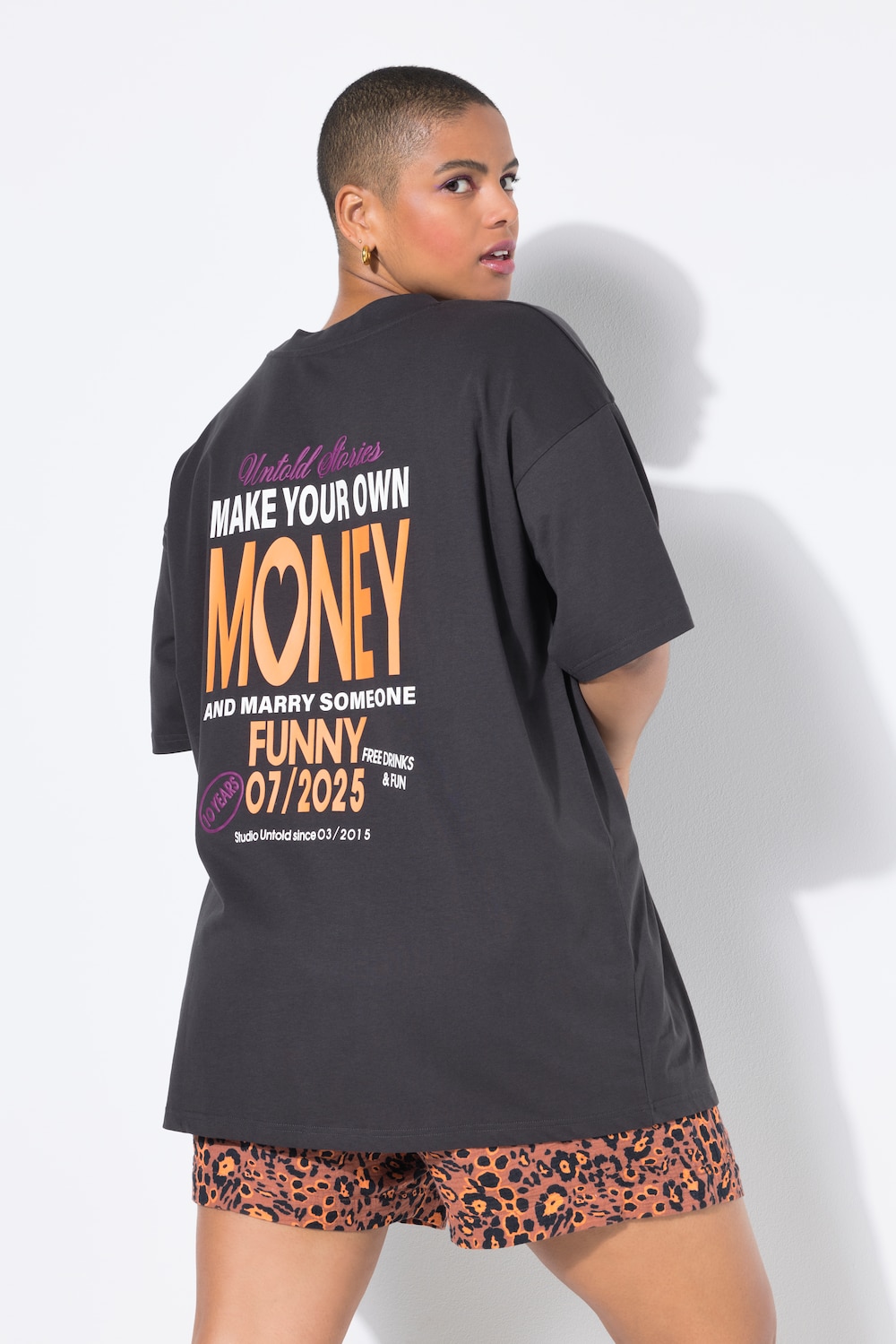 T-shirt, oversized, tekstprint
