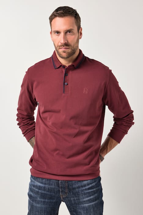 Polo JP1880 ventre confort, manches longues, maille piquée - du XXL jusqu'au 8 XL