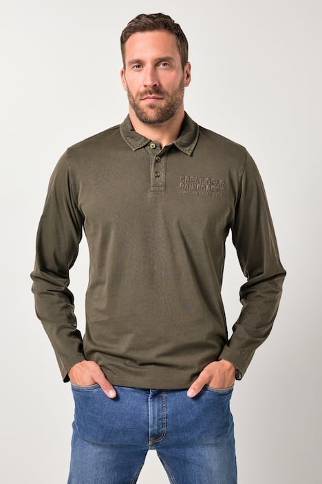 JP1880-pikeepaita, pitkät hihat, brodeeraus rinnassa, suurin koko 8XL