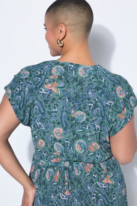 Maxikleid, Bindeband, Paisleyprint