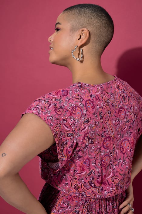 Maxikleid, Bindeband, Paisleyprint