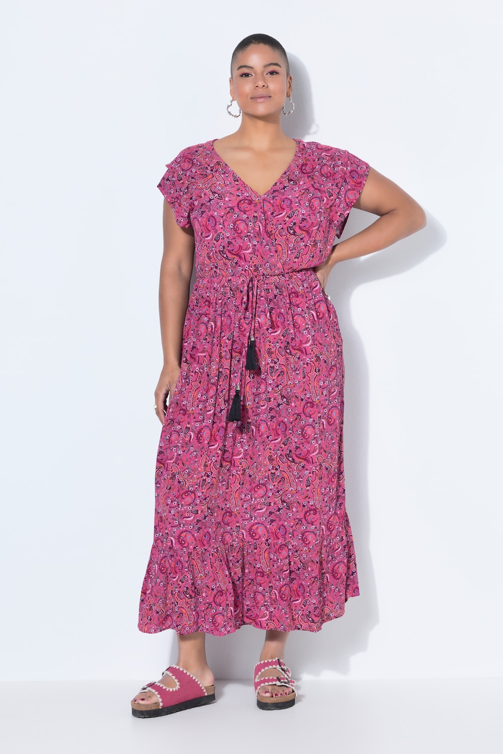 Thumbnail - Große Größen Maxikleid, Damen, rot, Größe: 46/48, Viskose, Studio Untold