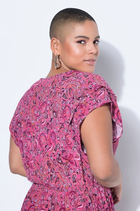 Maxikleid, Bindeband, Paisleyprint