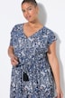 Vestido maxi, forma en A, cinta de atar, estampado de cachemira