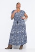 Vestido maxi, forma en A, cinta de atar, estampado de cachemira