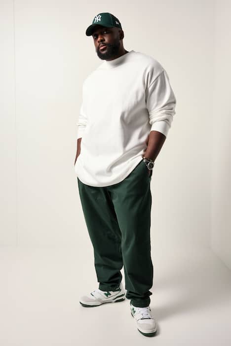STHUGE shirt met lange mouwen, oversized, opstaande kraag, tot 8XL