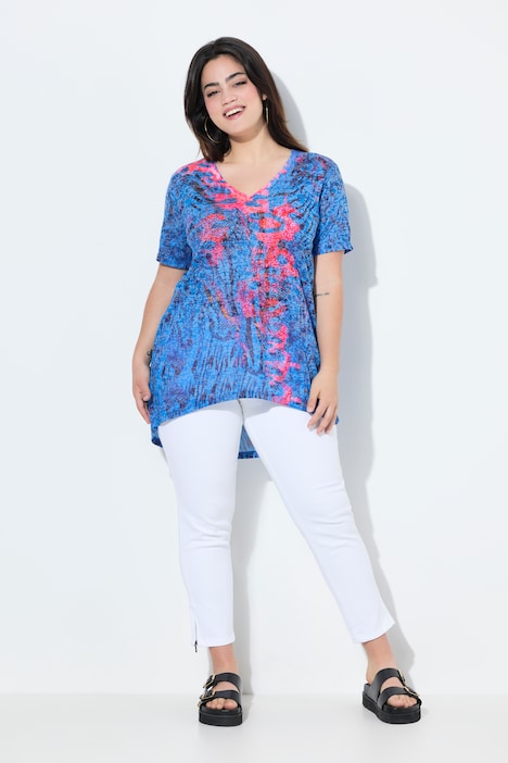 T-Shirt, A-Linie, farbigem Animal-Muster
