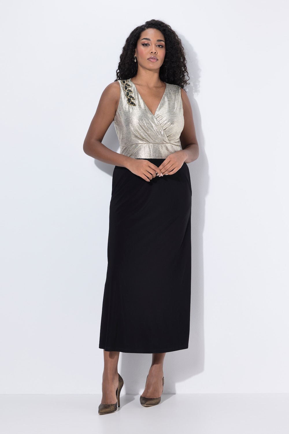 Große Größen Maxikleid, Damen, orange, Größe: 46/48, Polyester, Ulla Popken