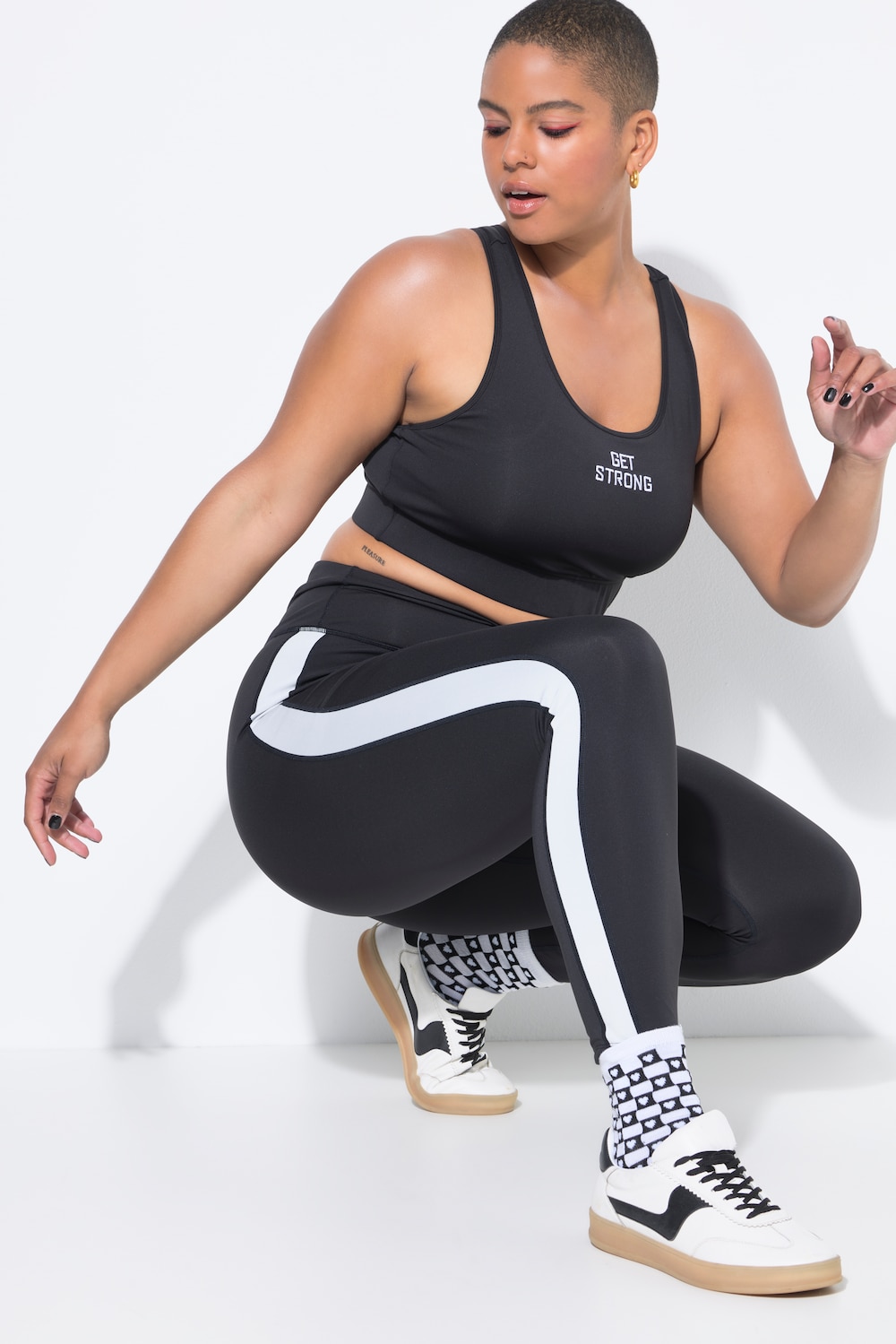 Sport-Tights, Elastikbund, Seitenstreifen
