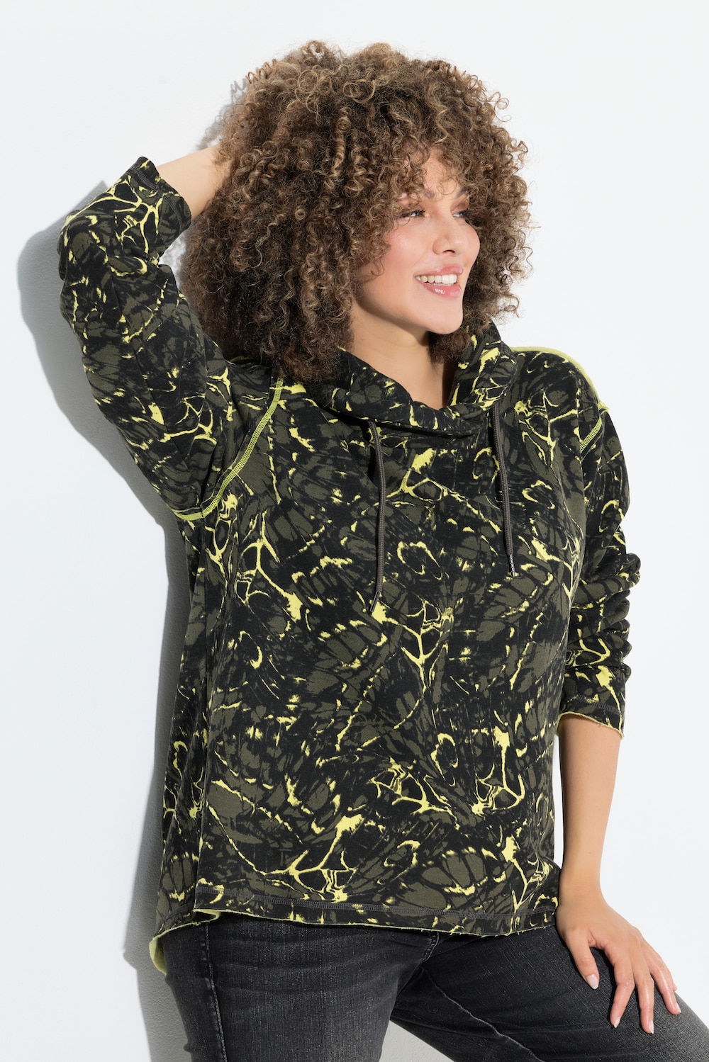 Sweatshirt, Schmetterlinge, Stehkragen, Langarm