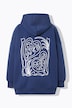 Sudadera con capucha, corte Oversize, capucha, bordado en la espalda