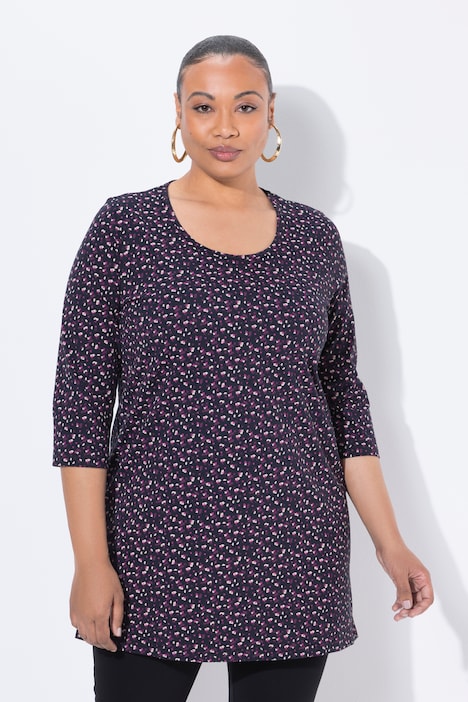 Longshirt, A-Linie, Rundhalsausschnitt, 3/4-Arm