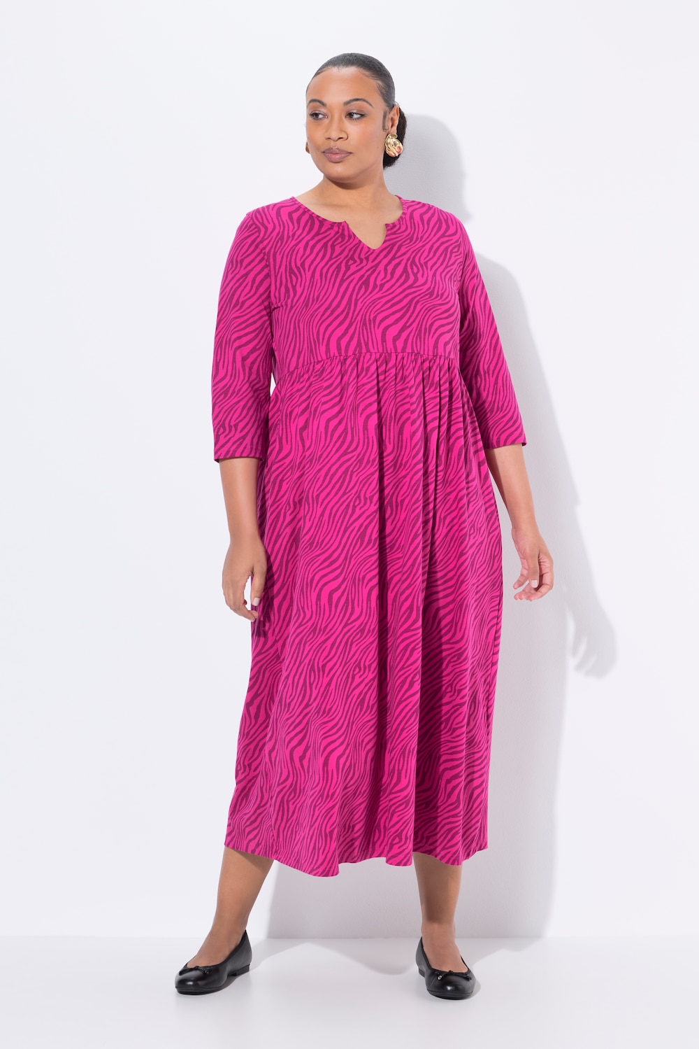 Große Größen Jersey-Maxikleid, Damen, rosa, Größe: 50/52, Baumwolle, Ulla Popken